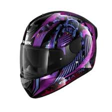 purple motorcycle helmet