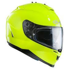 yellow motorcycle helmet